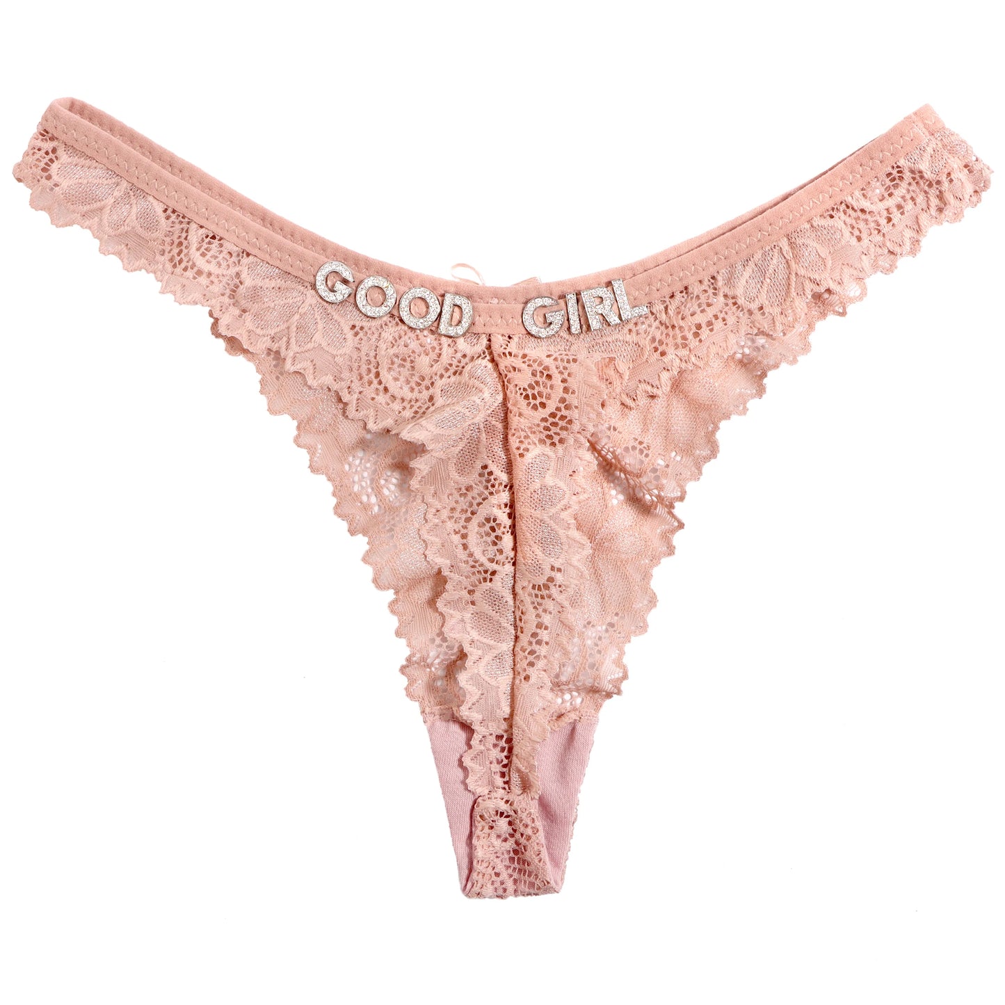 Personalized Crystal Letter Thong for Women Sexy Lace