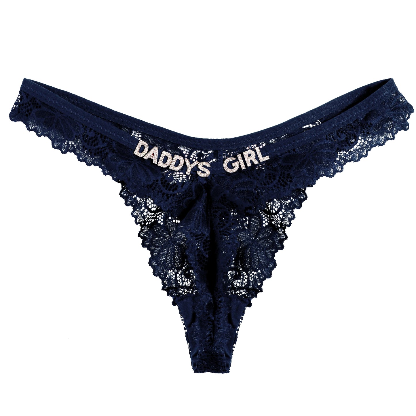 Personalized Crystal Letter Thong for Women Sexy Lace
