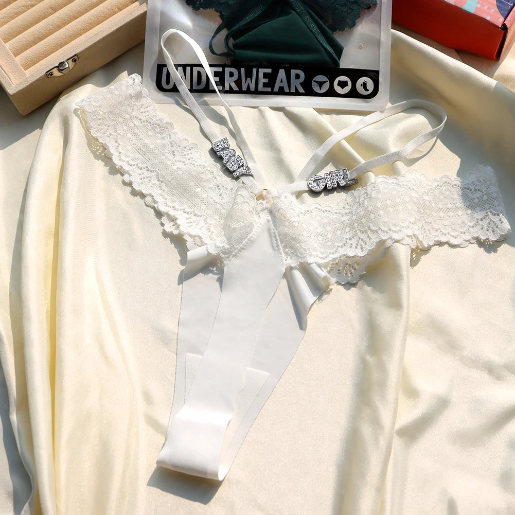 Sexy Lace Lingerie Temptation Custom Name Crystal letters